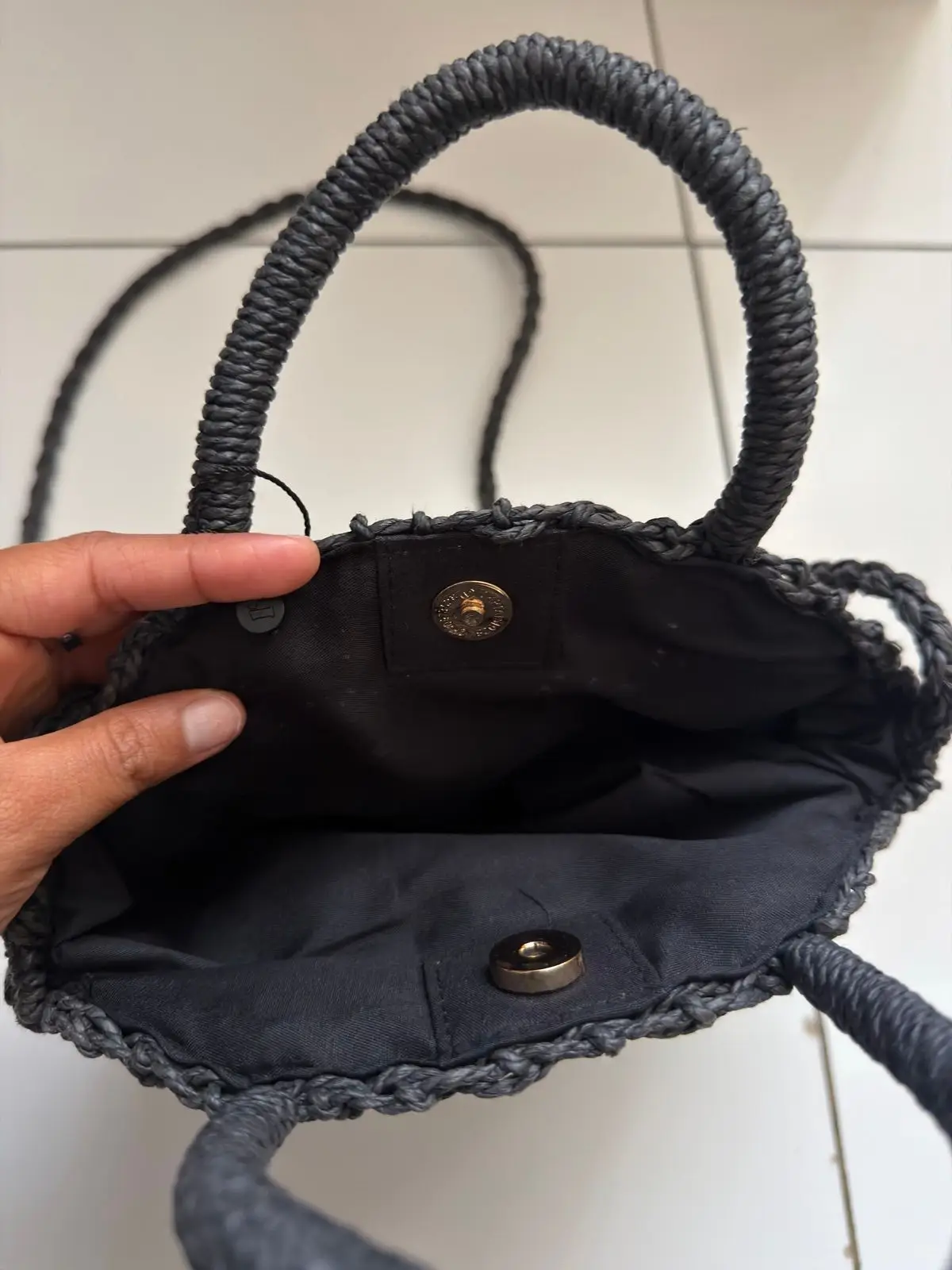 Cotton On Black Woven Crossbody Bag Size S