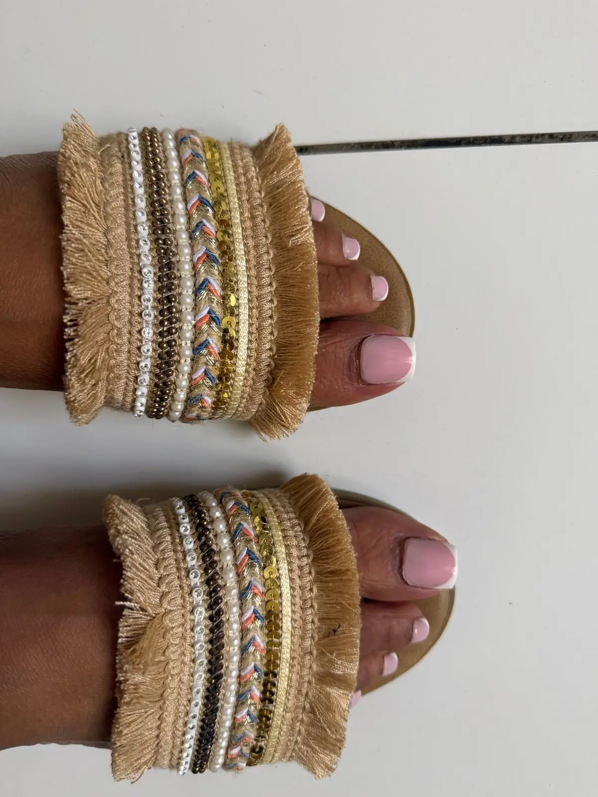 Shein Beaded Bracelet Set - Gold & Multicolor Fringe