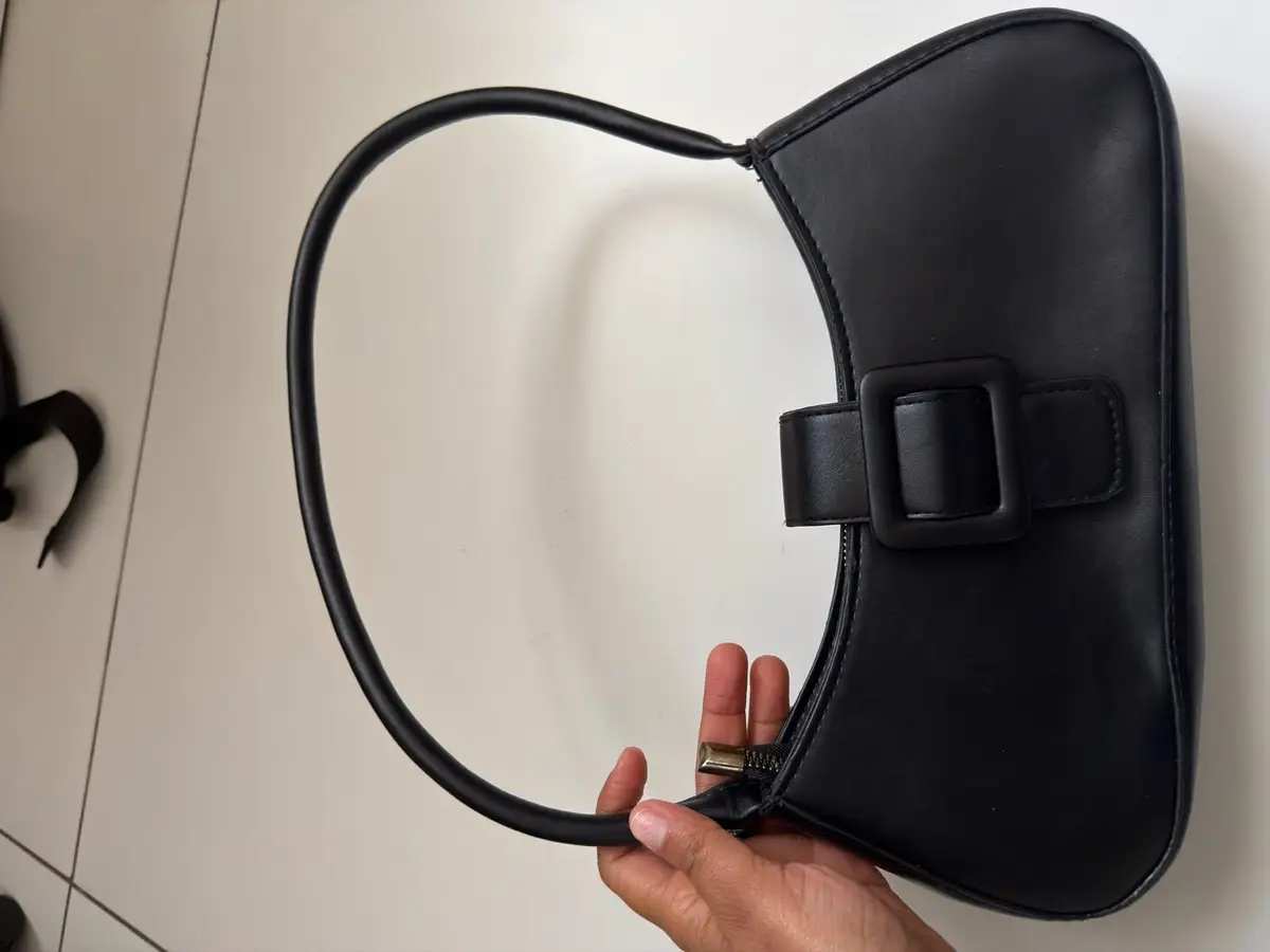 Shein Black Shoulder Bag with Buckle Closure