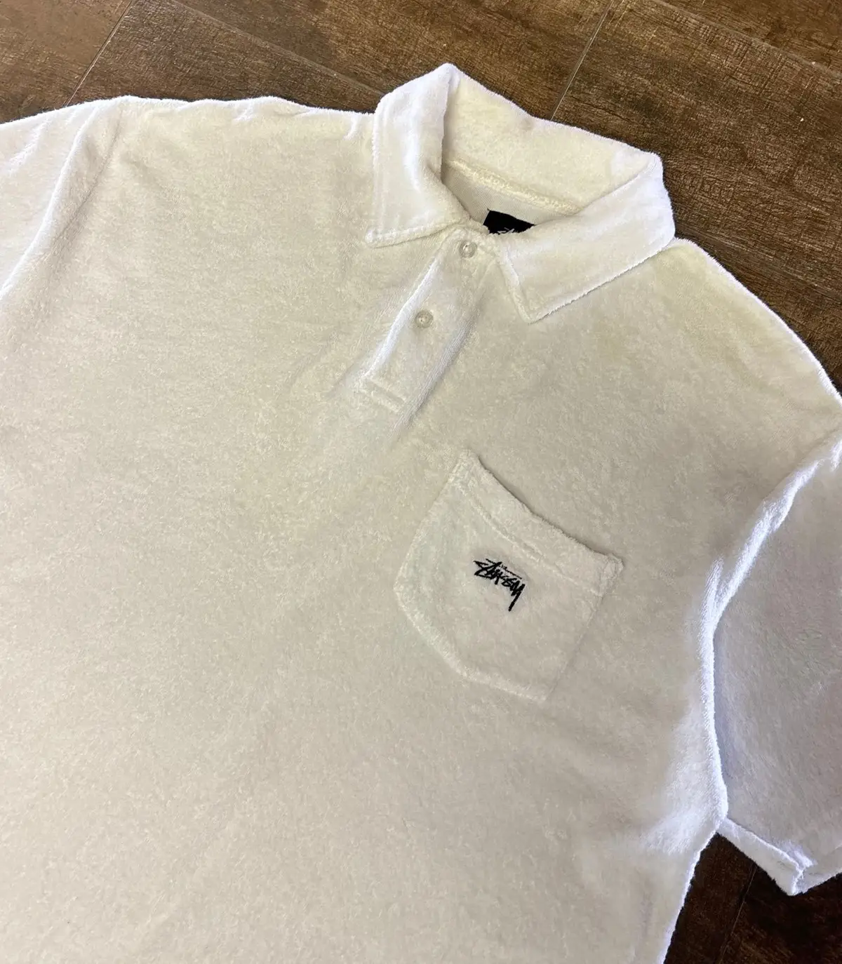 Stüssy White Polo Shirt Size M