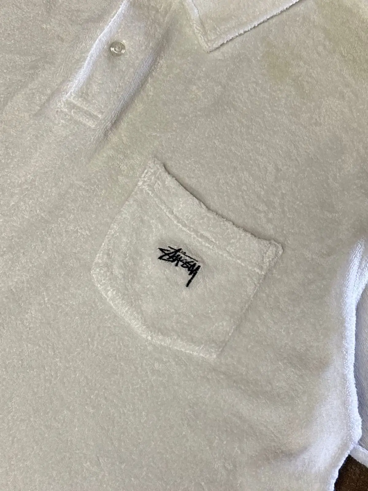Stüssy White Polo Shirt Size M
