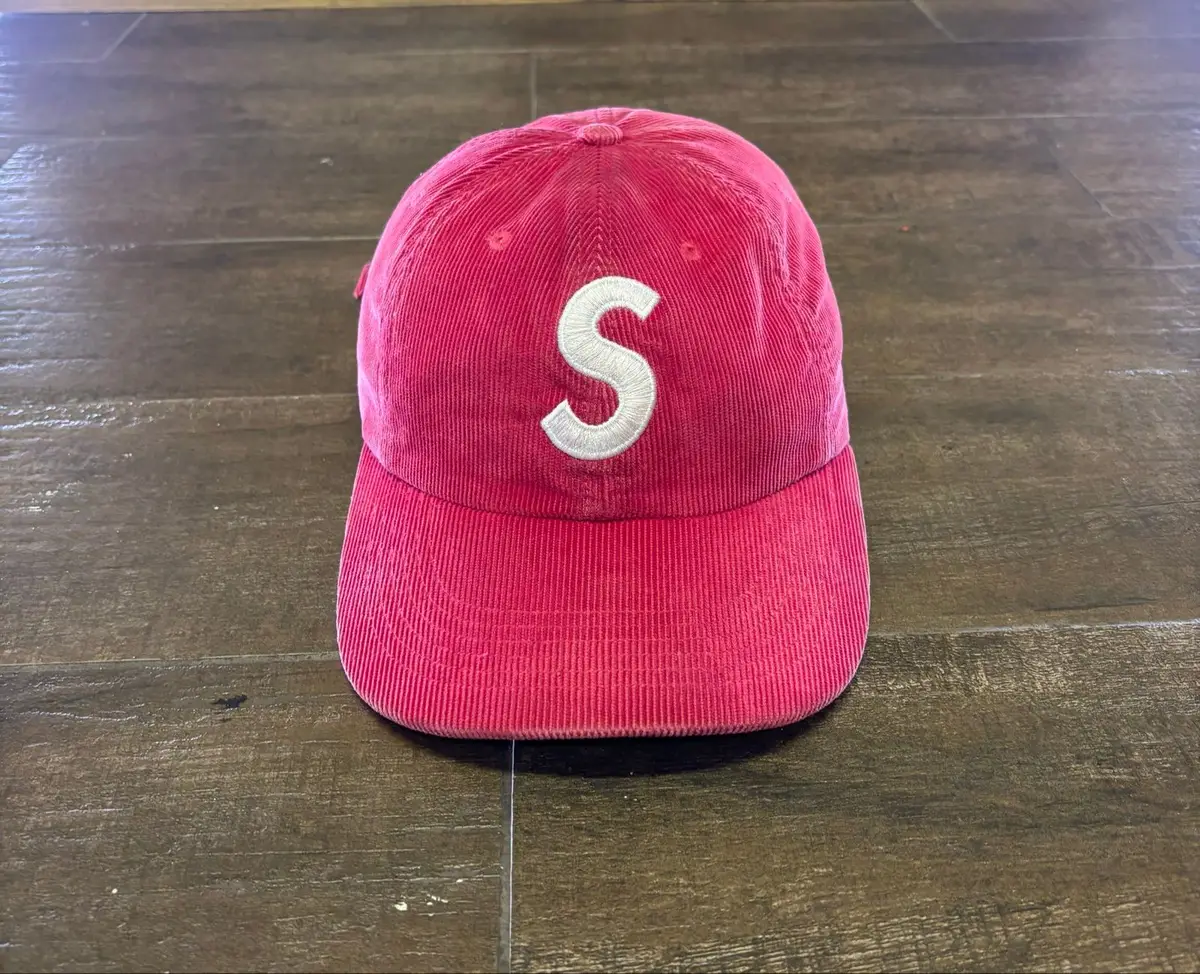 Pink Corduroy Cap with S Logo