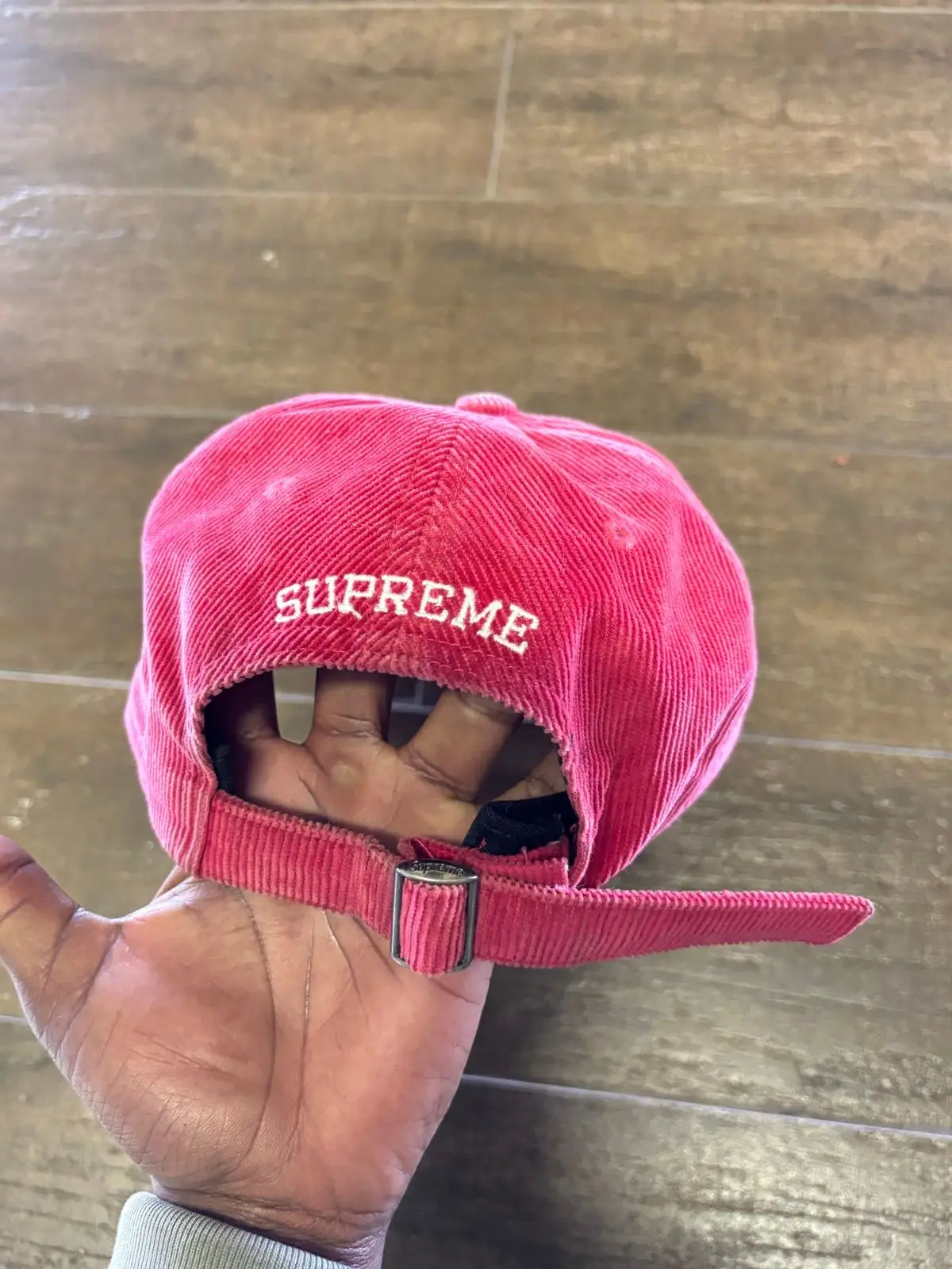 Pink Corduroy Cap with S Logo