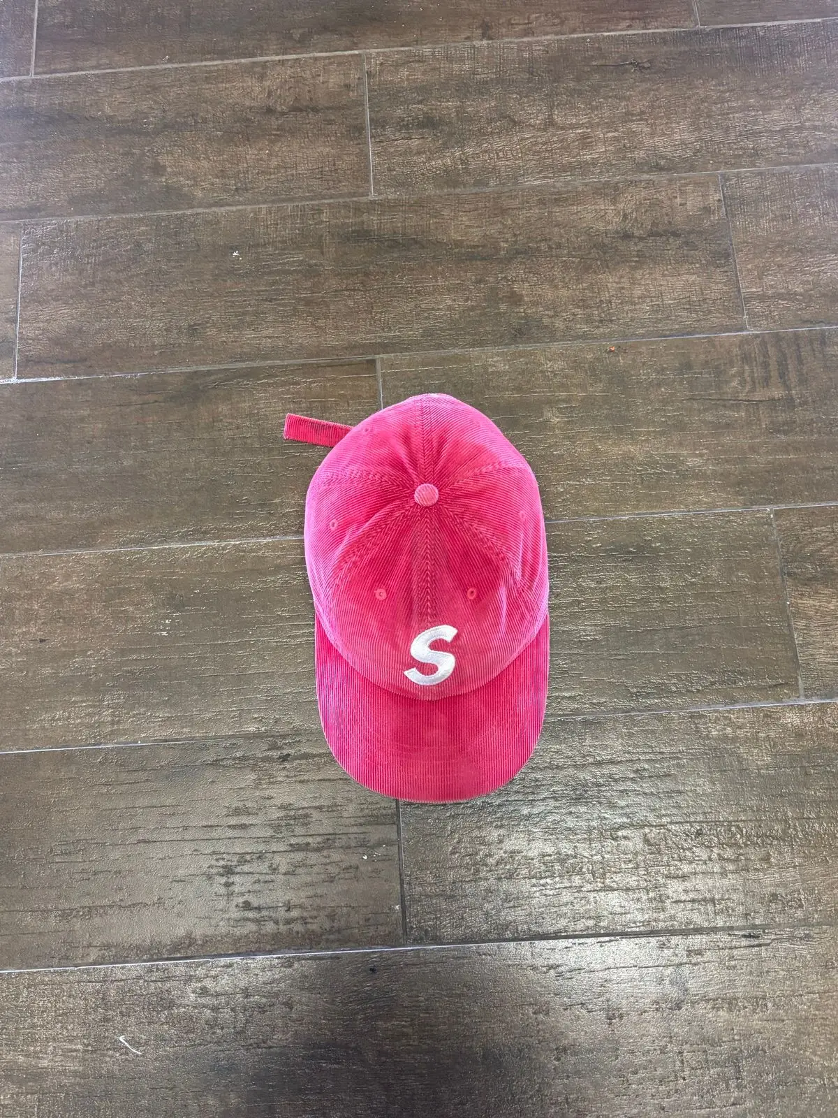 Pink Corduroy Cap with S Logo