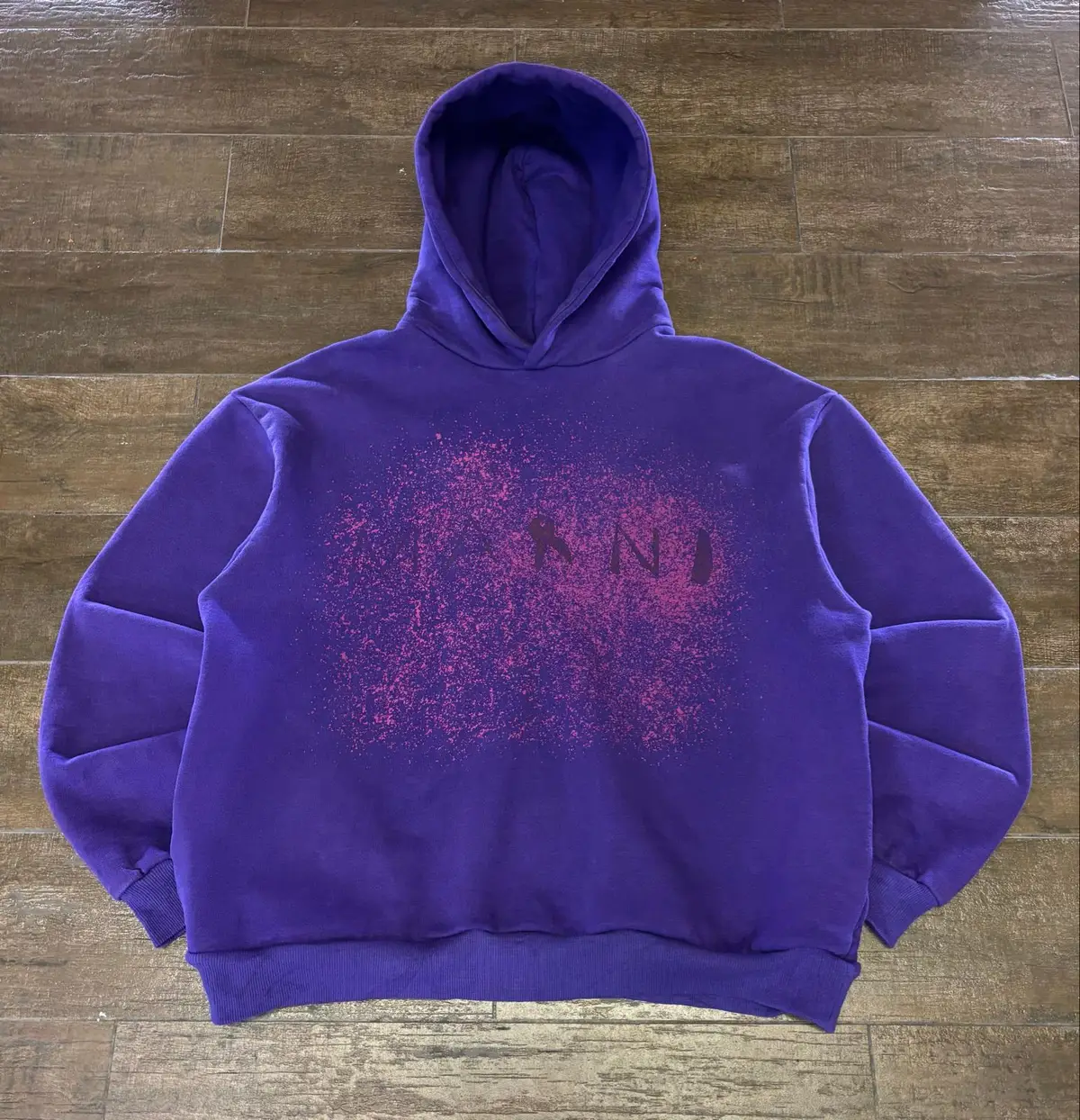 Purple Hoodie with Glitter Graphic Print