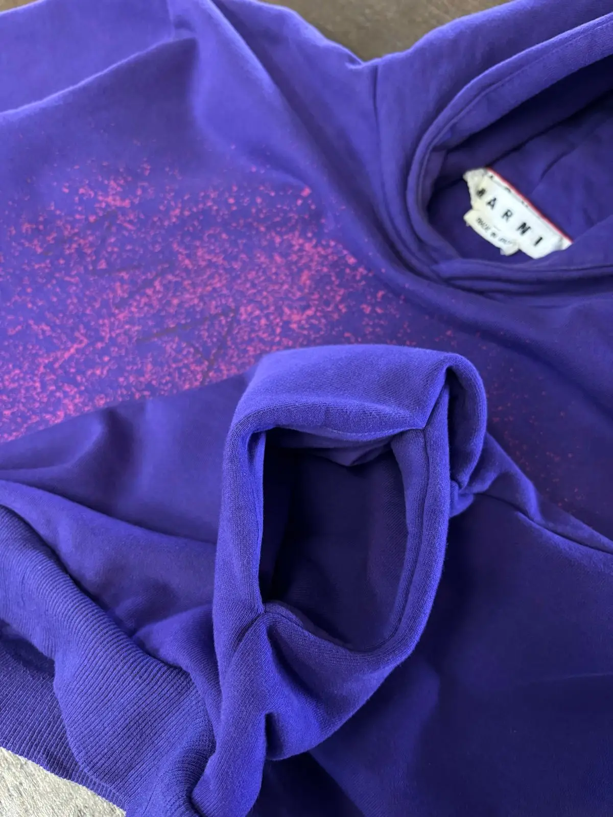 Purple Hoodie with Glitter Graphic Print