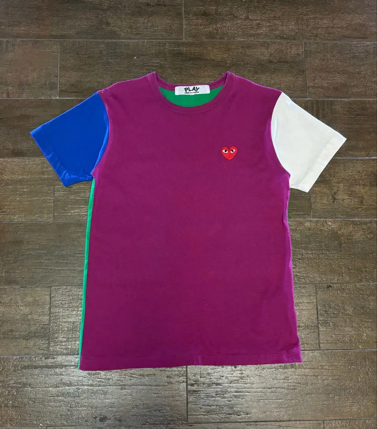 COMME des GARÇONS PLAY Magenta Colorblock T-Shirt