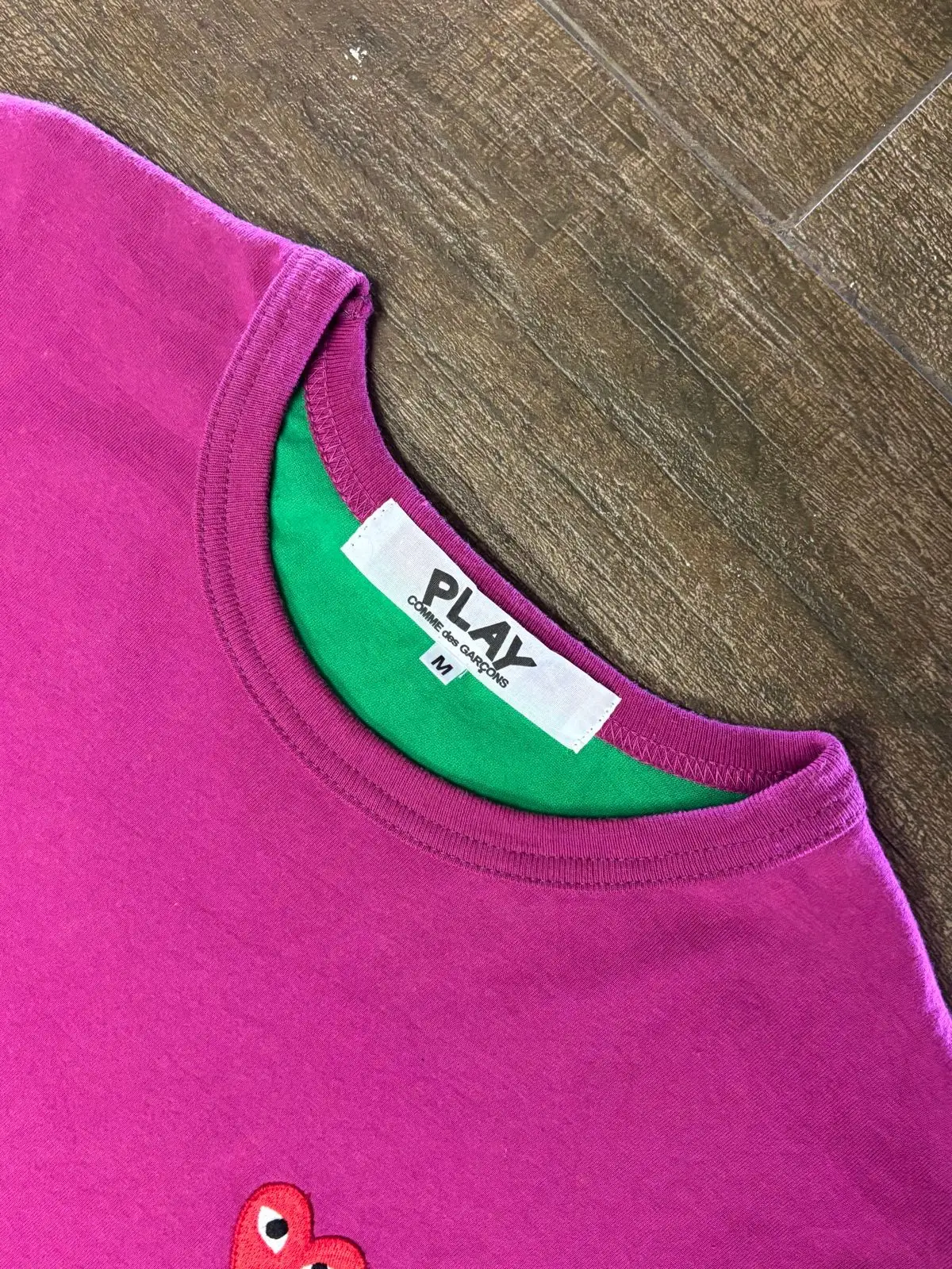 COMME des GARÇONS PLAY Magenta Colorblock T-Shirt