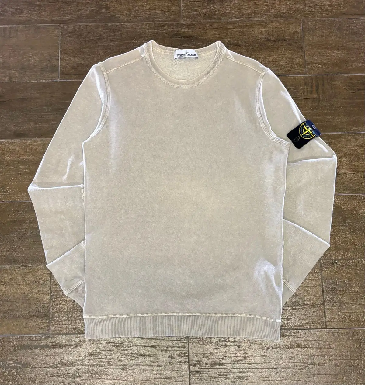 Stone Island Cream Crew Neck Sweatshirt Size M