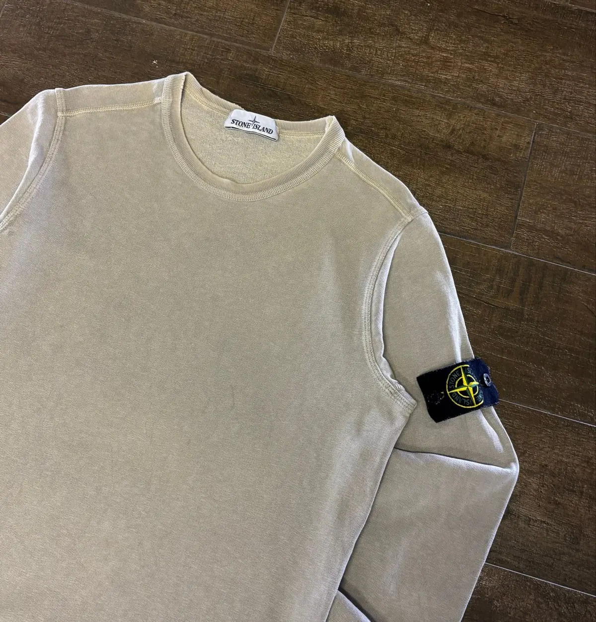 Stone Island Cream Crew Neck Sweatshirt Size M