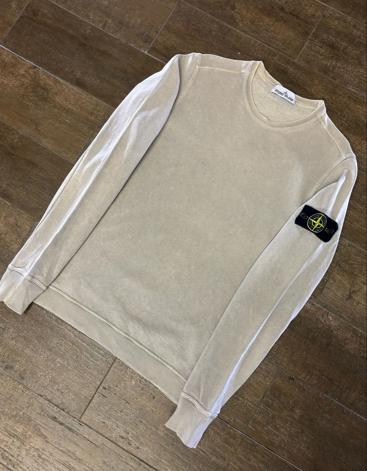 Stone Island Cream Crew Neck Sweatshirt Size M