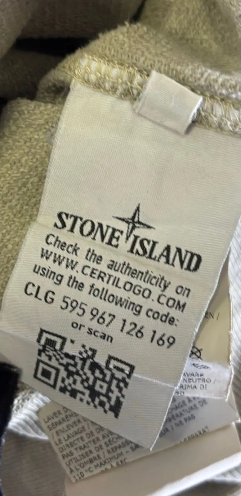 Stone Island Cream Crew Neck Sweatshirt Size M