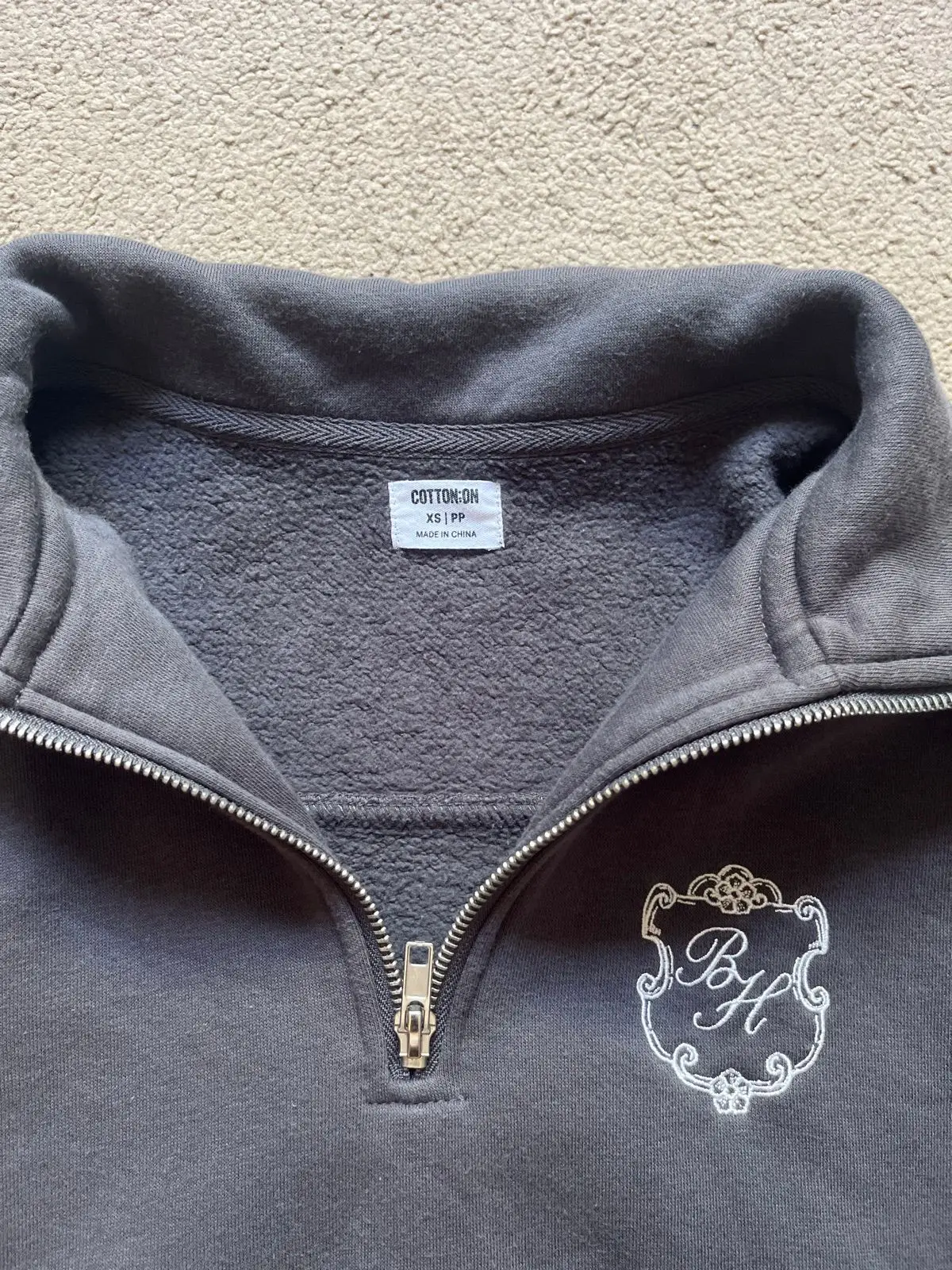 Cotton On Grey Quarter-Zip Pullover XS