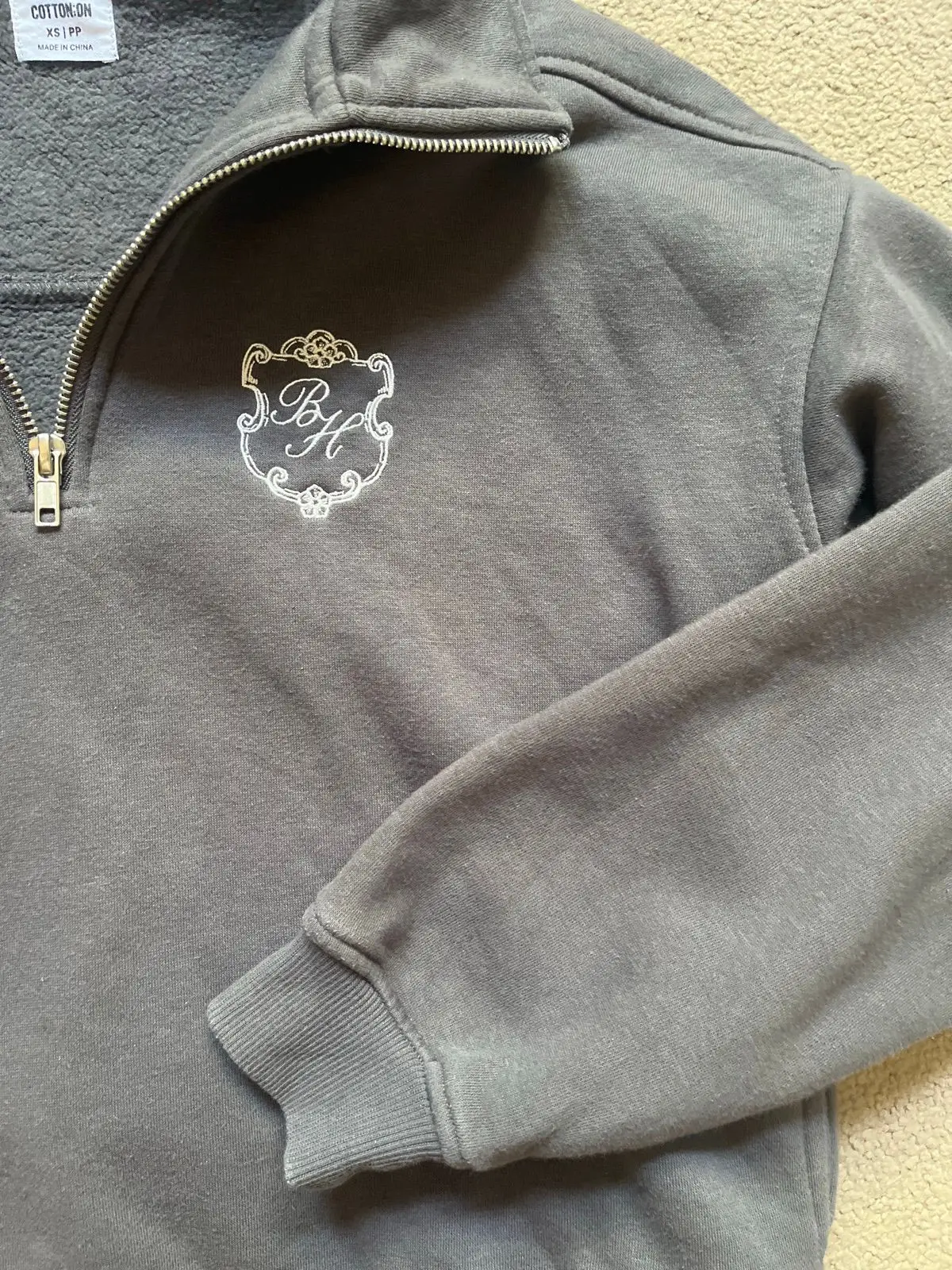 Cotton On Grey Quarter-Zip Pullover XS