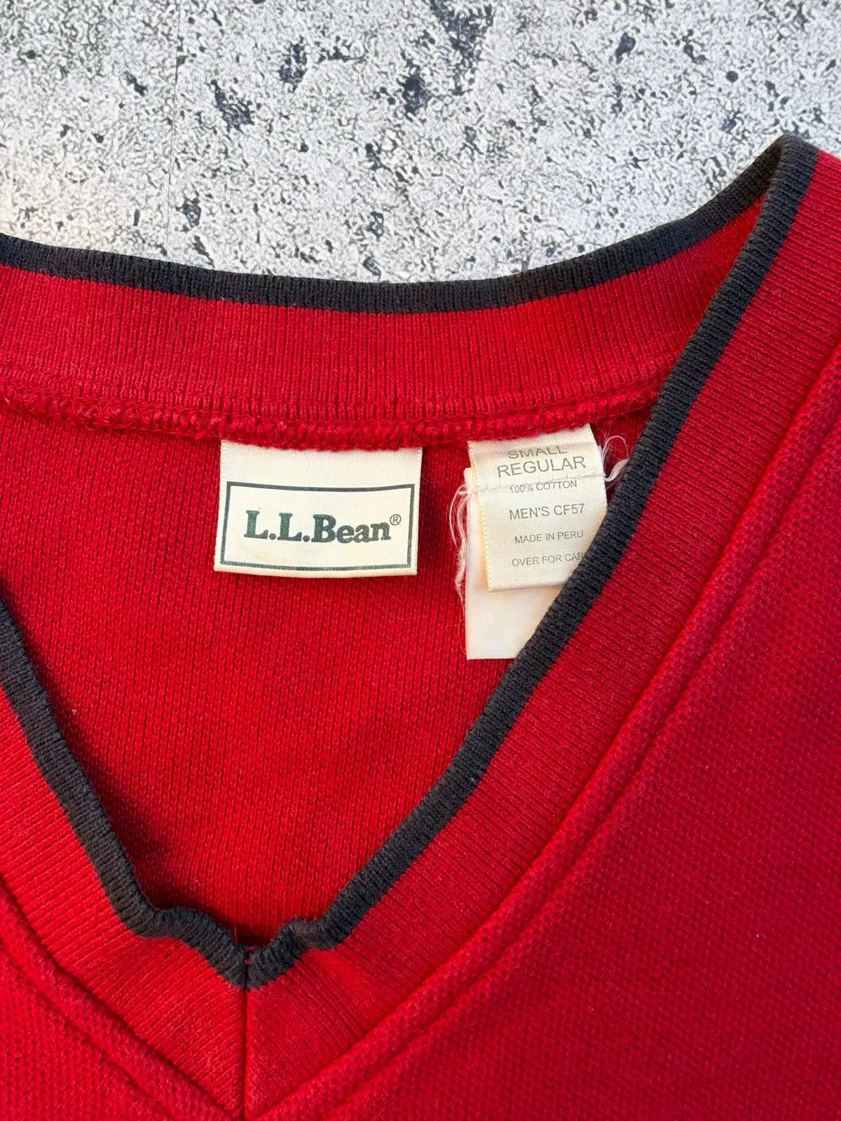 LL Bean Red V-Neck Sweater Size S