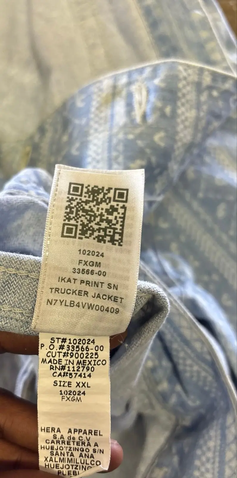 True Religion Denim Jacket XL Geometric Print