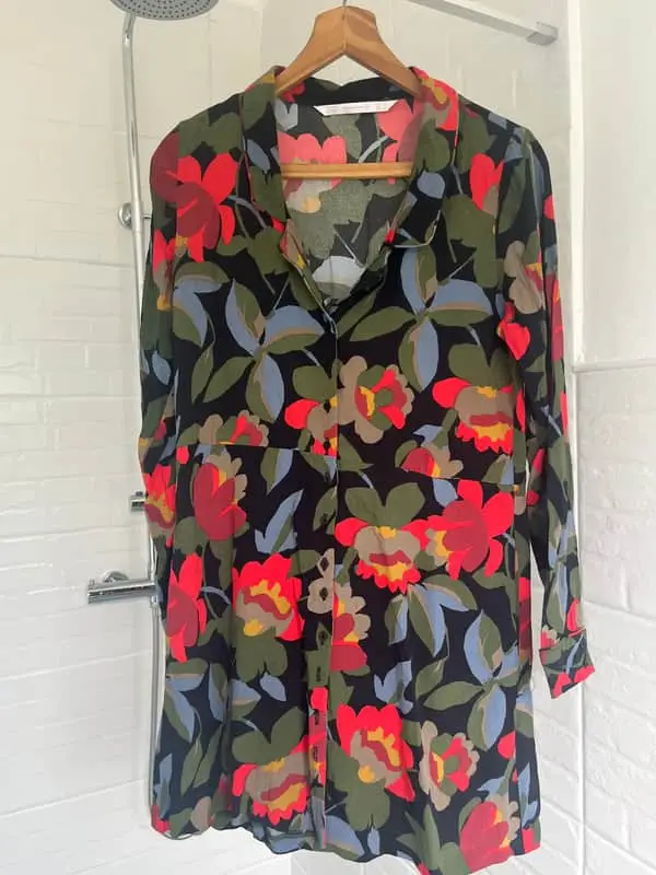 Zara floral print dress with front pockets