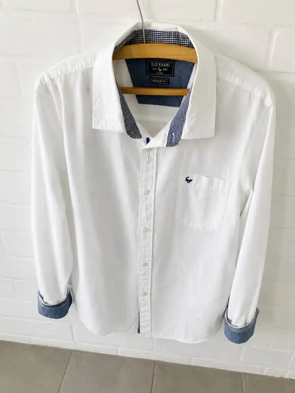 Old khaki cotton shirt