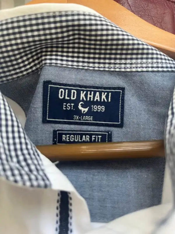 Old khaki cotton shirt