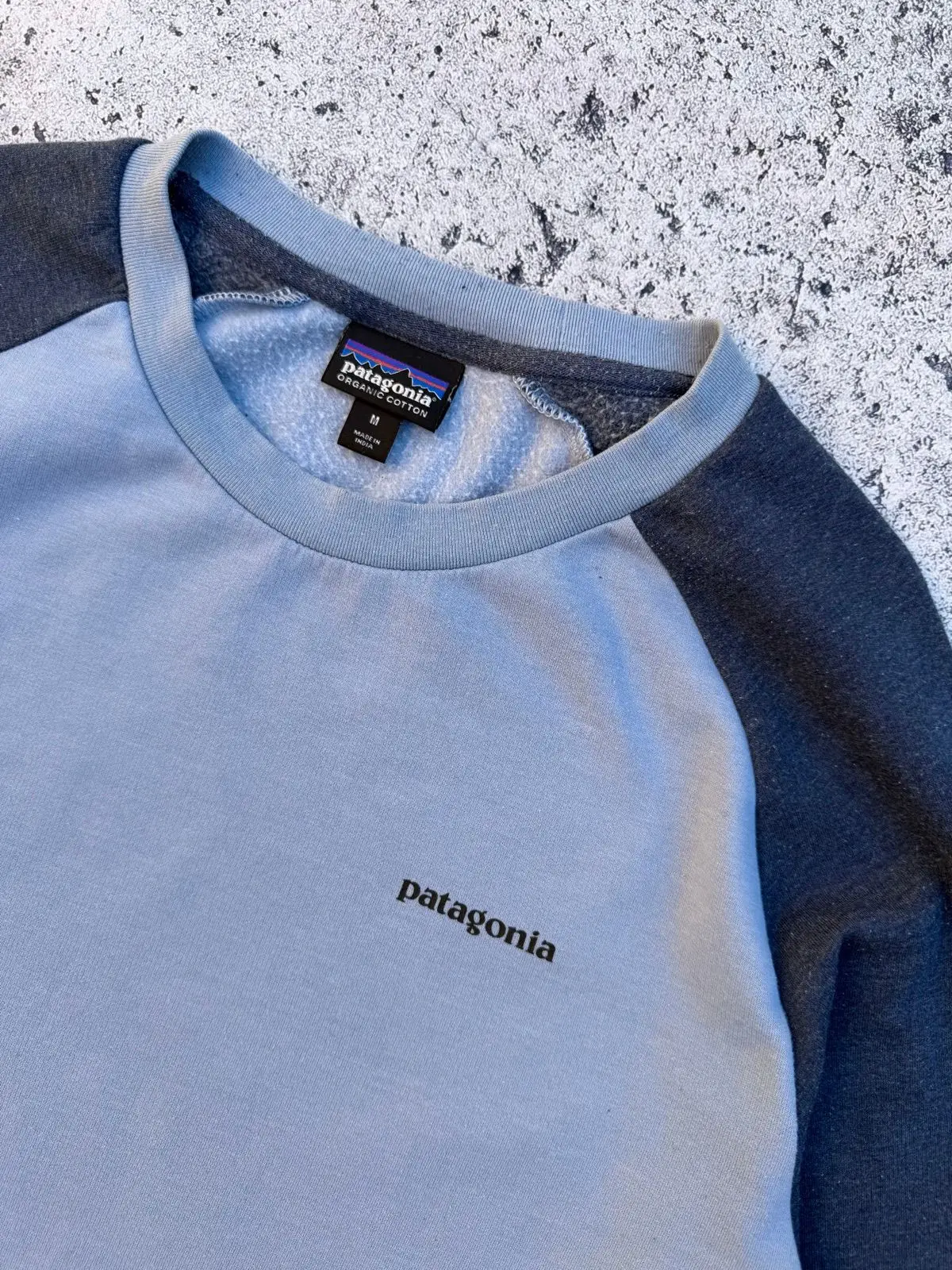 Patagonia Raglan Long-Sleeve Tee Light Blue Navy M