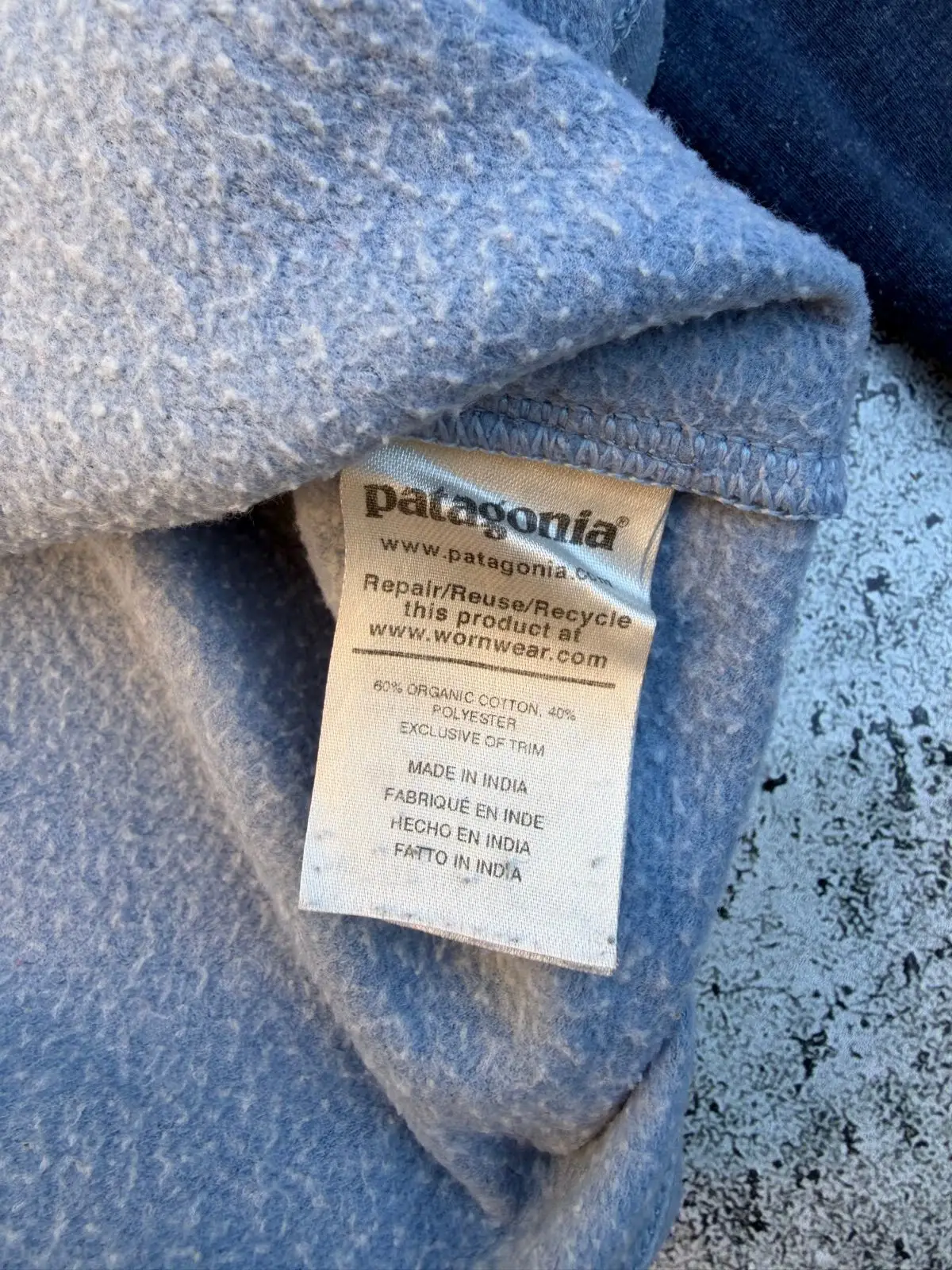 Patagonia Raglan Long-Sleeve Tee Light Blue Navy M