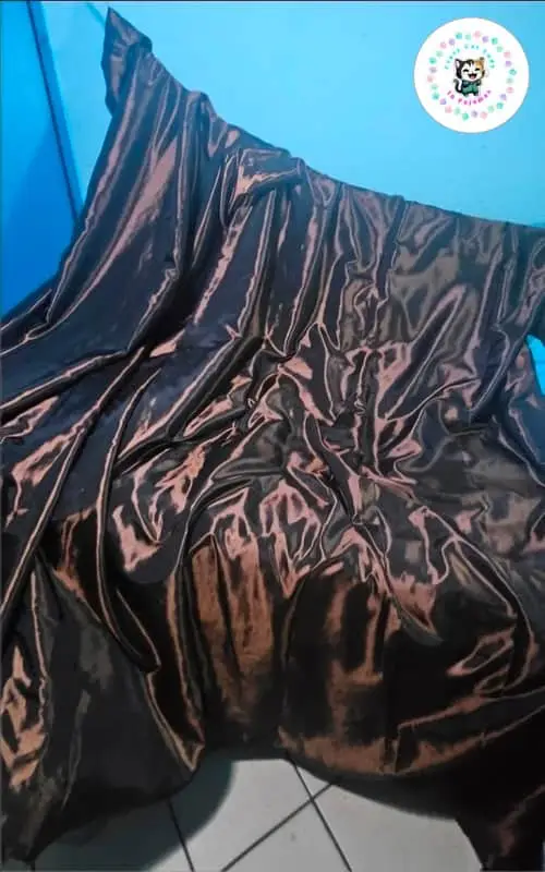 🍫 BROWN SATIN CURTAINS x3 🍫