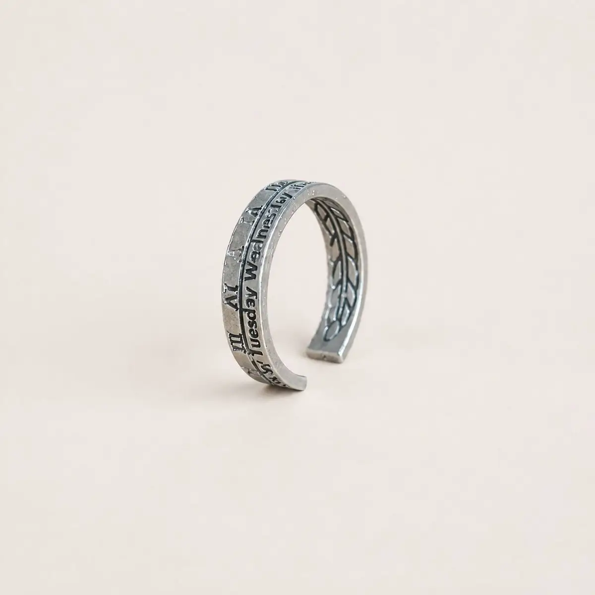 Silver Engraved Ring with Text