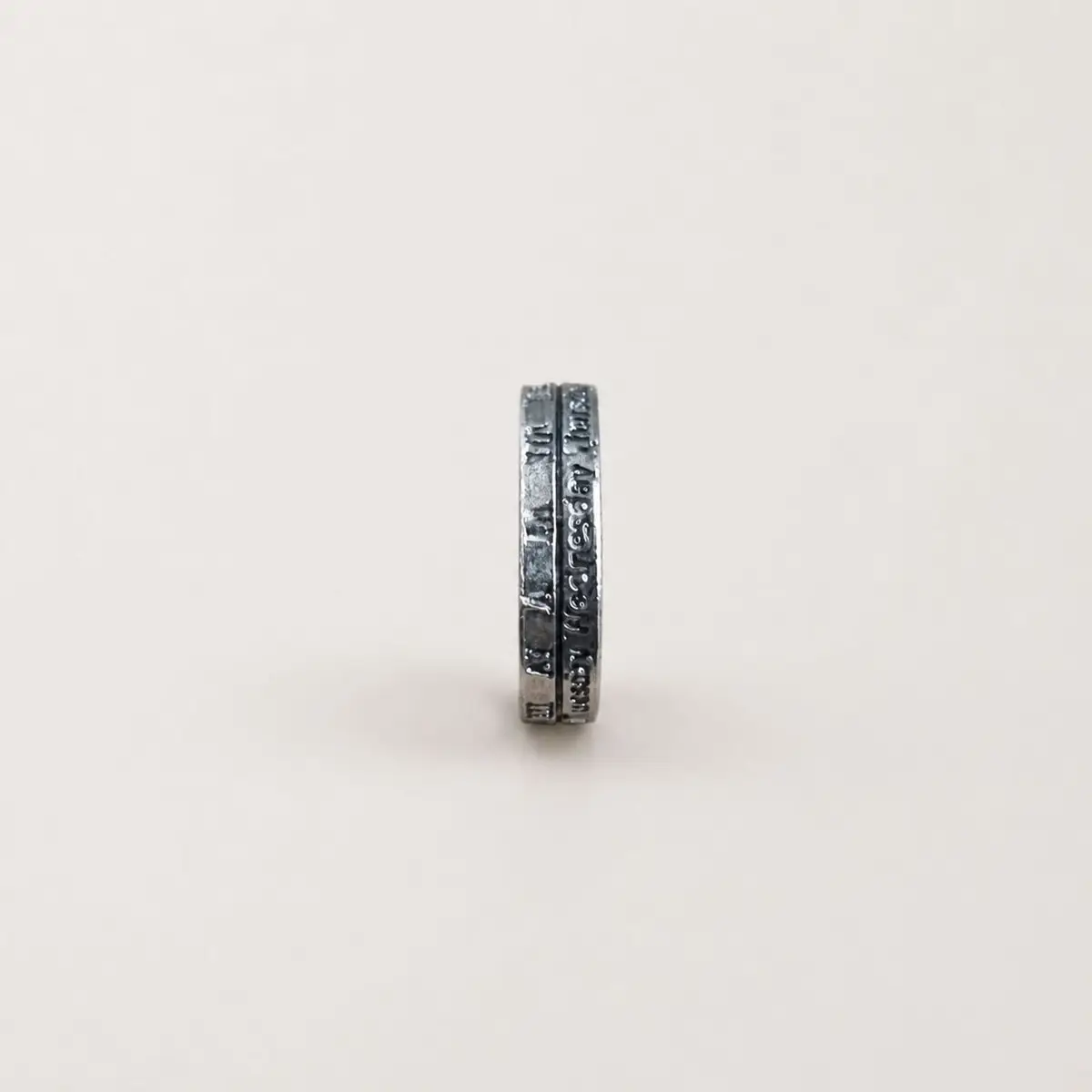 Silver Engraved Ring with Text