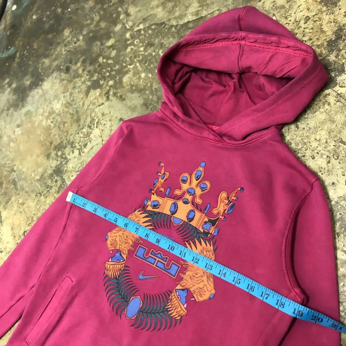 Nike Magenta Hoodie Crown Lion Graphic Size S