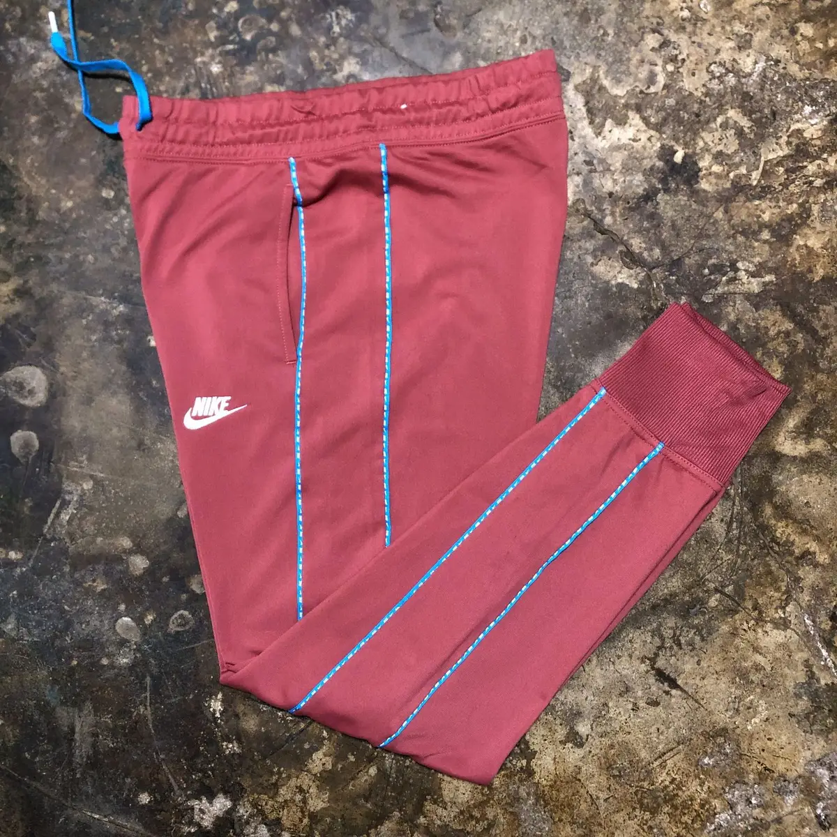 Nike Red Joggers with Blue Drawstring