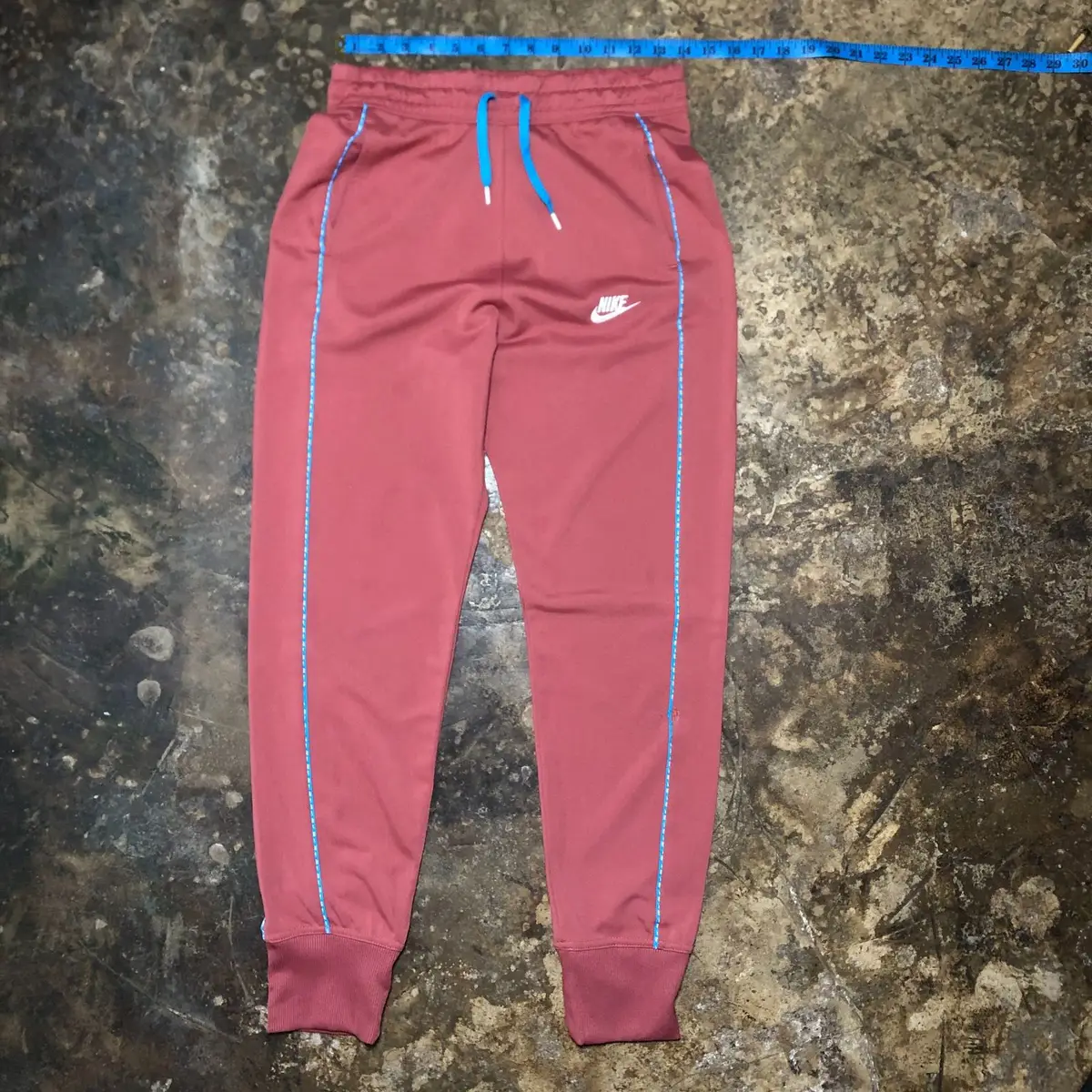 Nike Red Joggers with Blue Drawstring