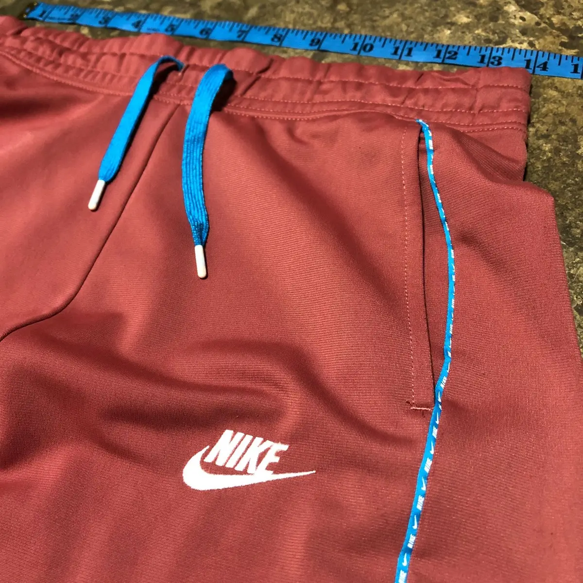 Nike Red Joggers with Blue Drawstring