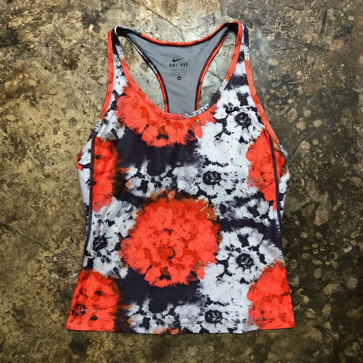 Nike Dri-Fit Sports Bra Red Abstract Print M
