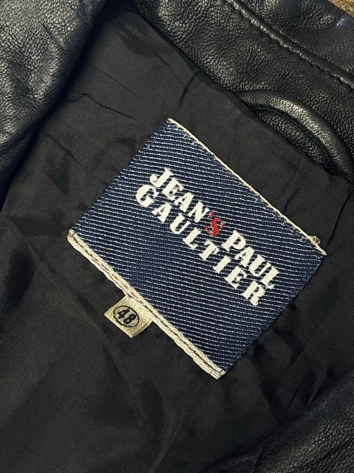 Jean Paul Gaultier Black Leather Blazer Size L