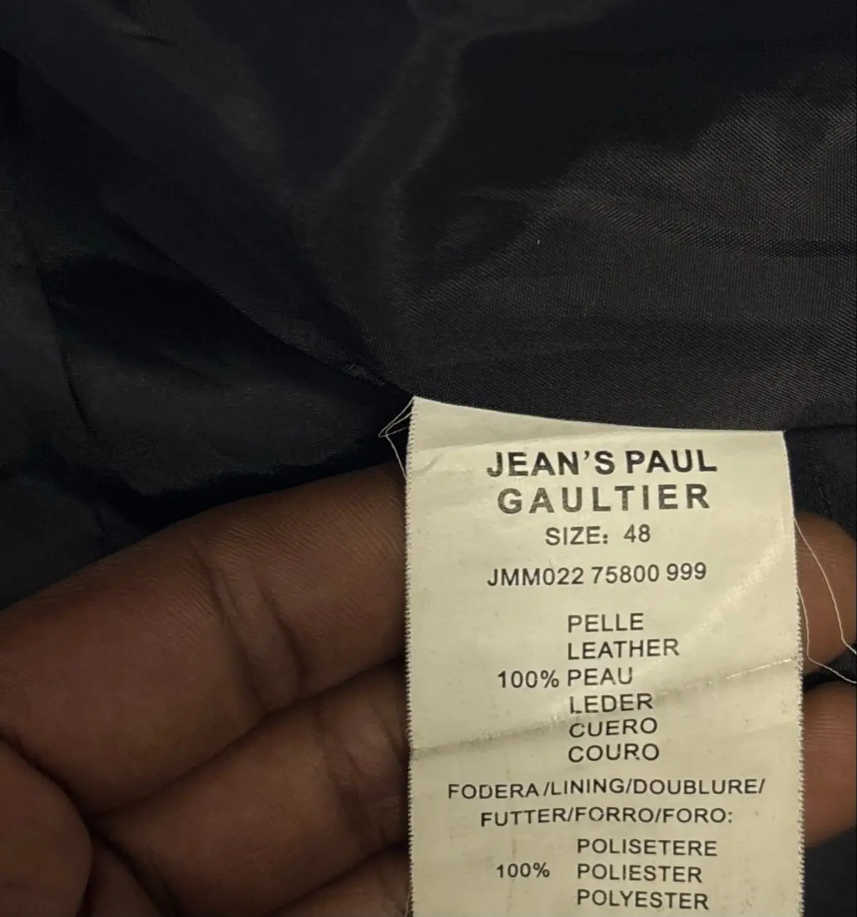 Jean Paul Gaultier Black Leather Blazer Size L