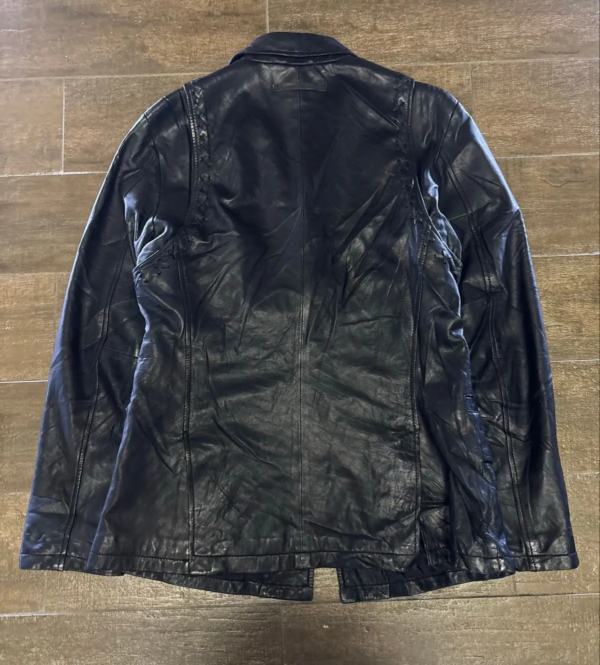 Jean Paul Gaultier Black Leather Blazer Size L