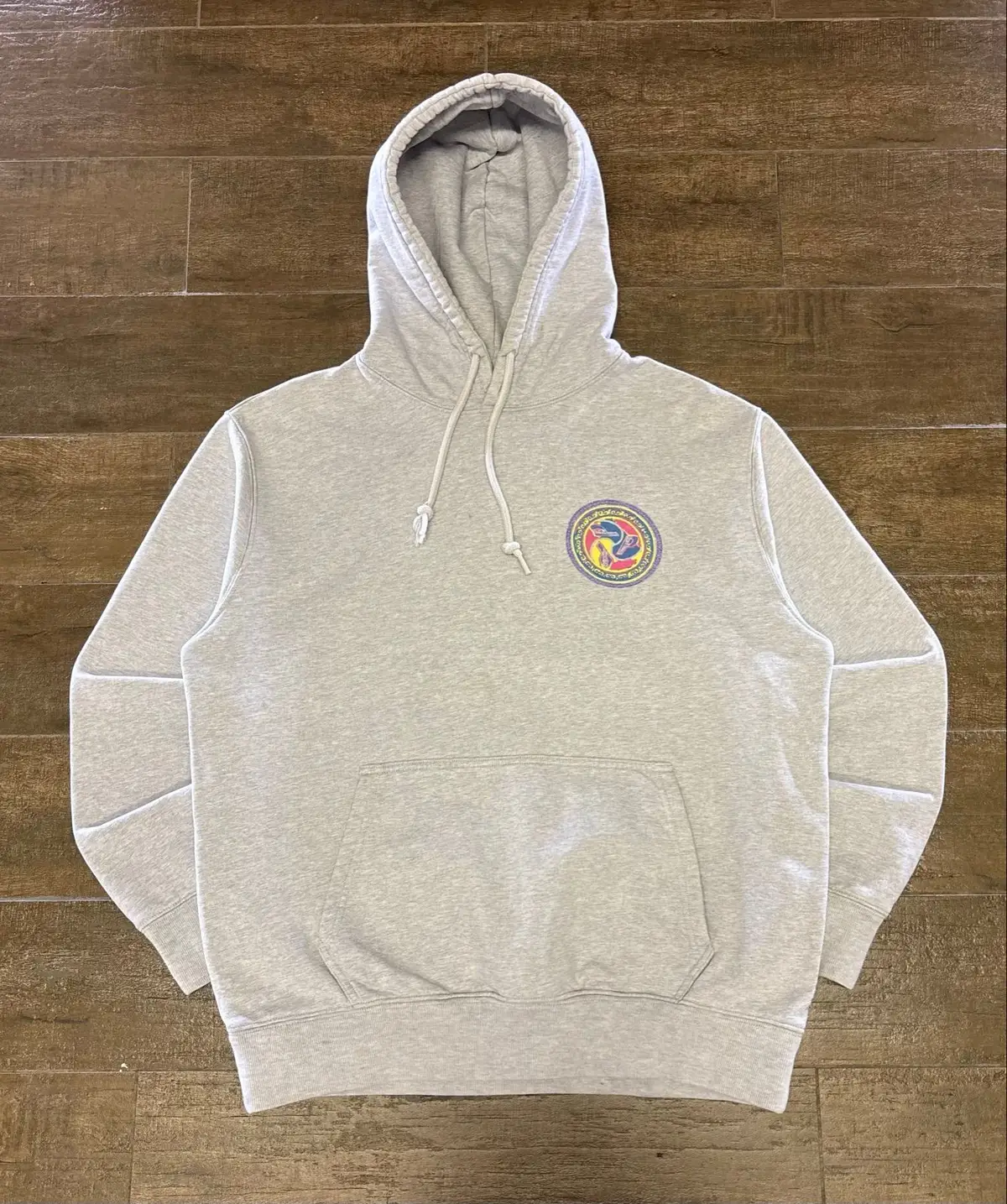 Palace Cream Hoodie with Embroidered Logo