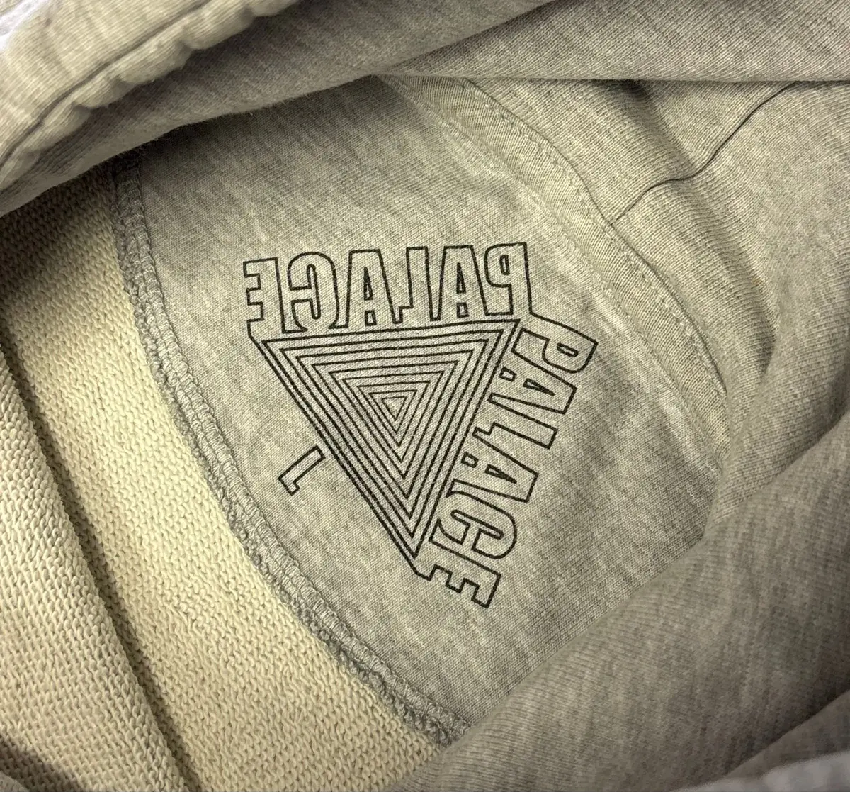 Palace Cream Hoodie with Embroidered Logo
