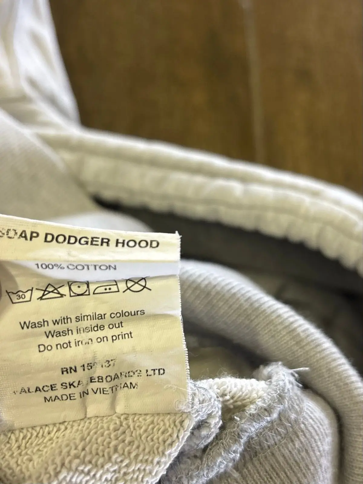 Palace Cream Hoodie with Embroidered Logo