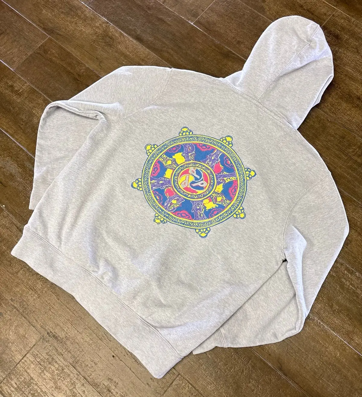 Palace Cream Hoodie with Embroidered Logo