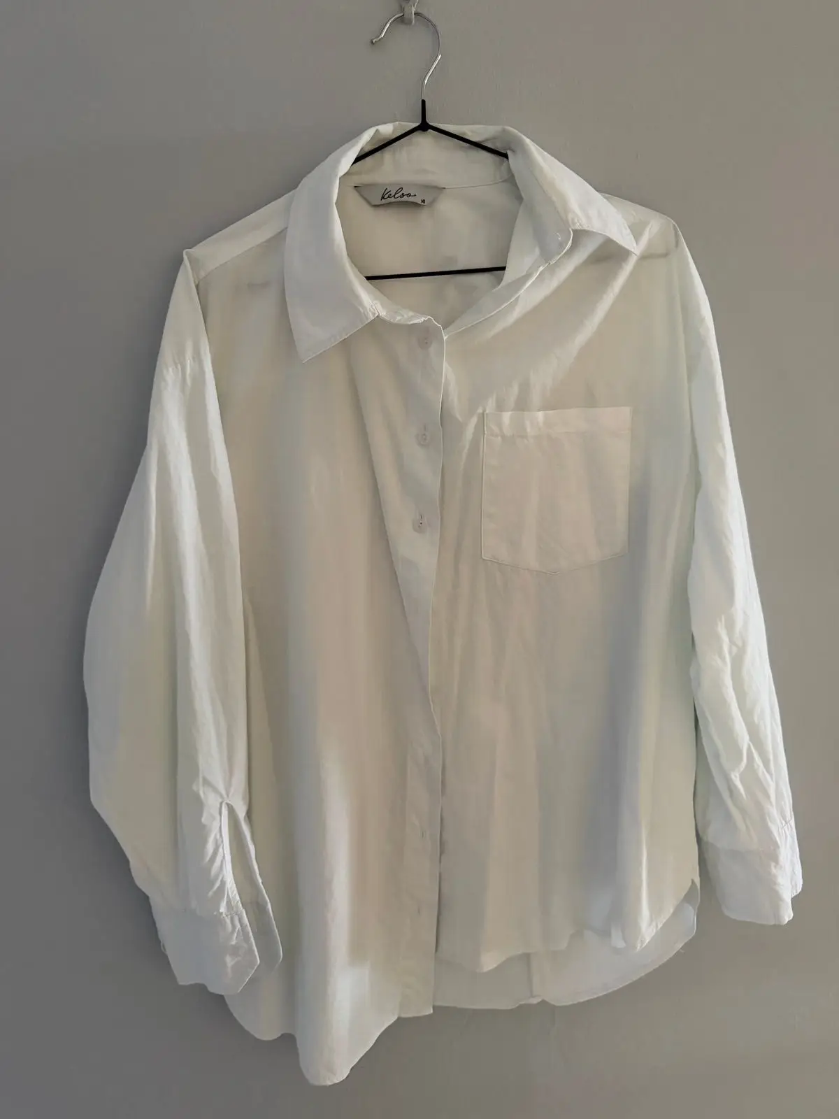 Edgars Kelso White Long-Sleeve Button-Down Shirt
