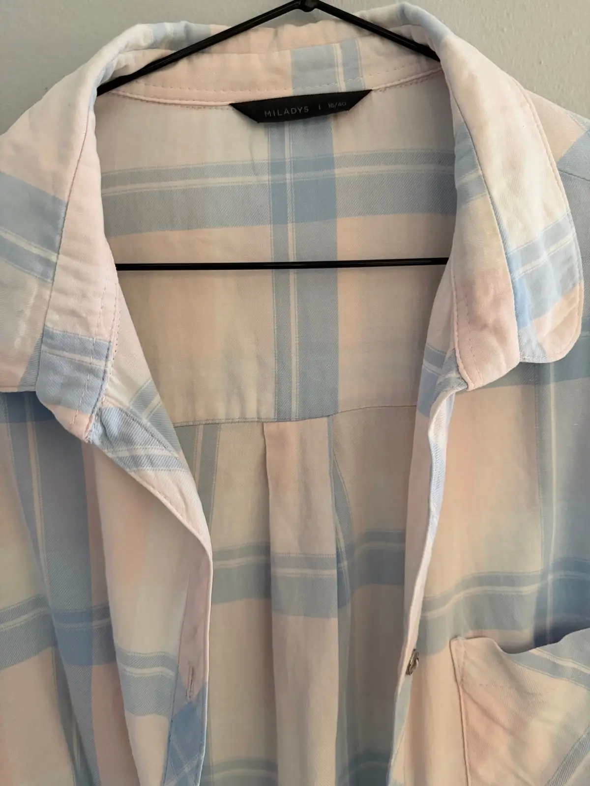 Hilarys Pastel Plaid Button-Up Shirt