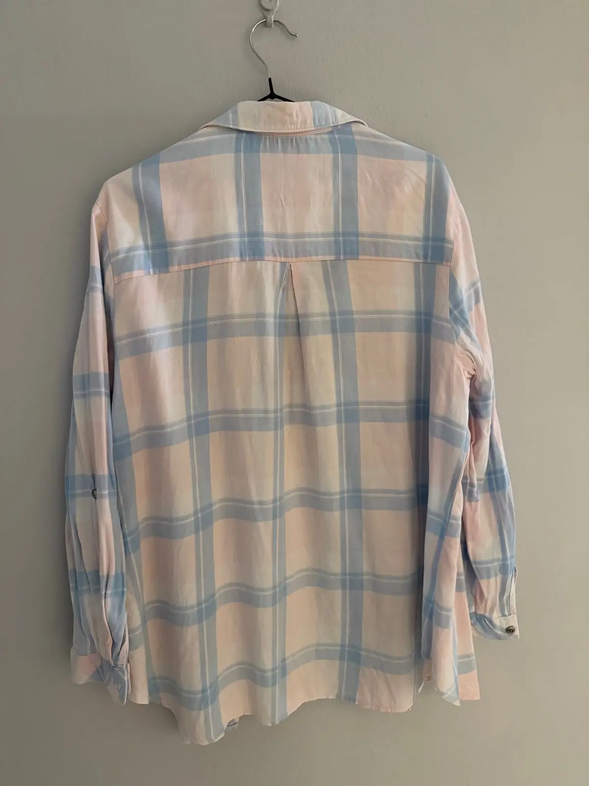 Hilarys Pastel Plaid Button-Up Shirt