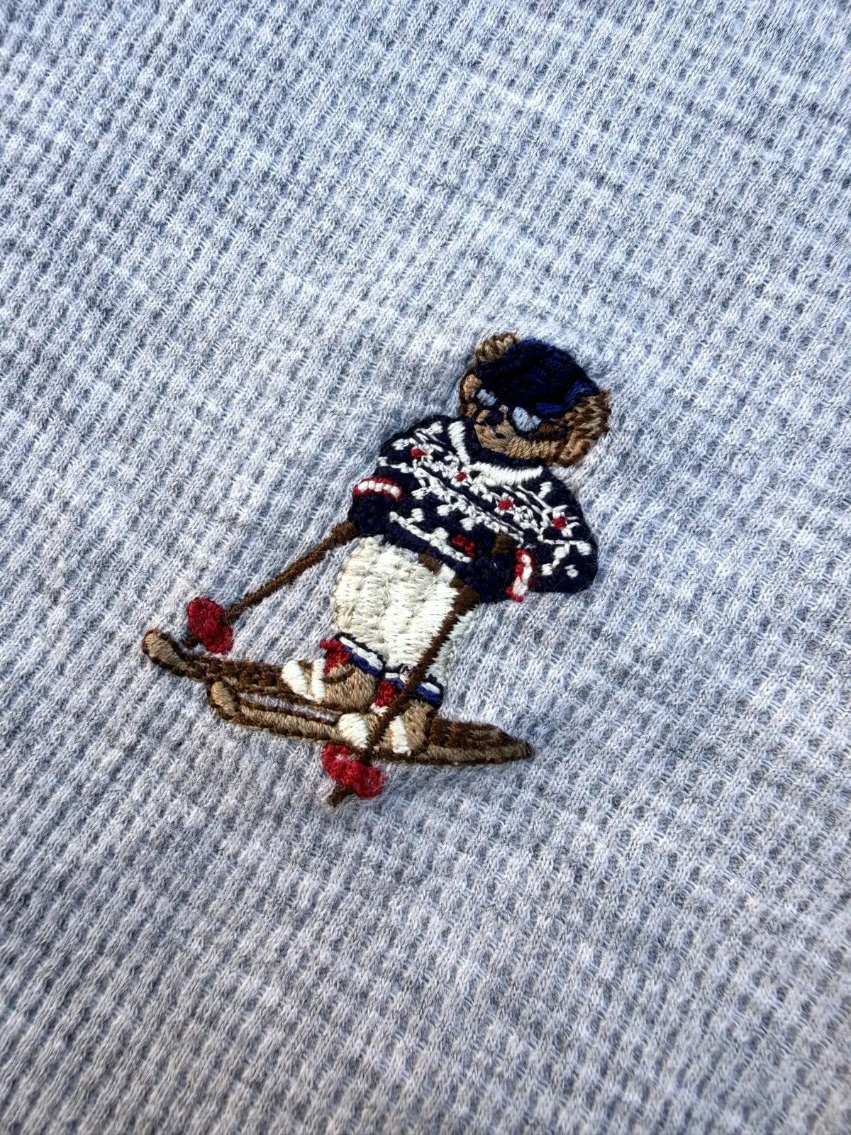 Ralph Lauren Polo Ralph Lauren Ski Bear Waffle Thermal Top Grey