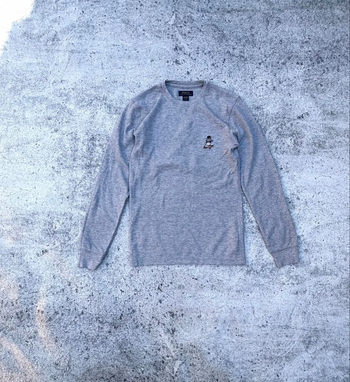 Polo Ralph Lauren Ski Bear Waffle Thermal Top Grey
