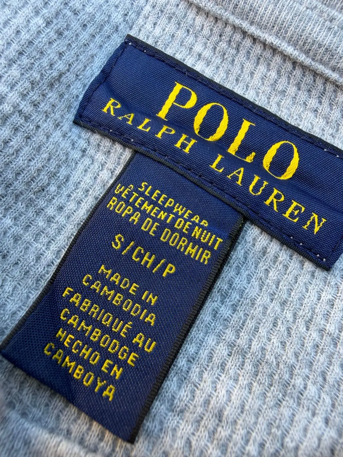 Polo Ralph Lauren Ski Bear Waffle Thermal Top Grey