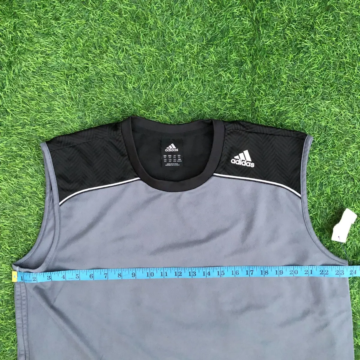 Adidas Athletic Sleeveless Top Grey Black