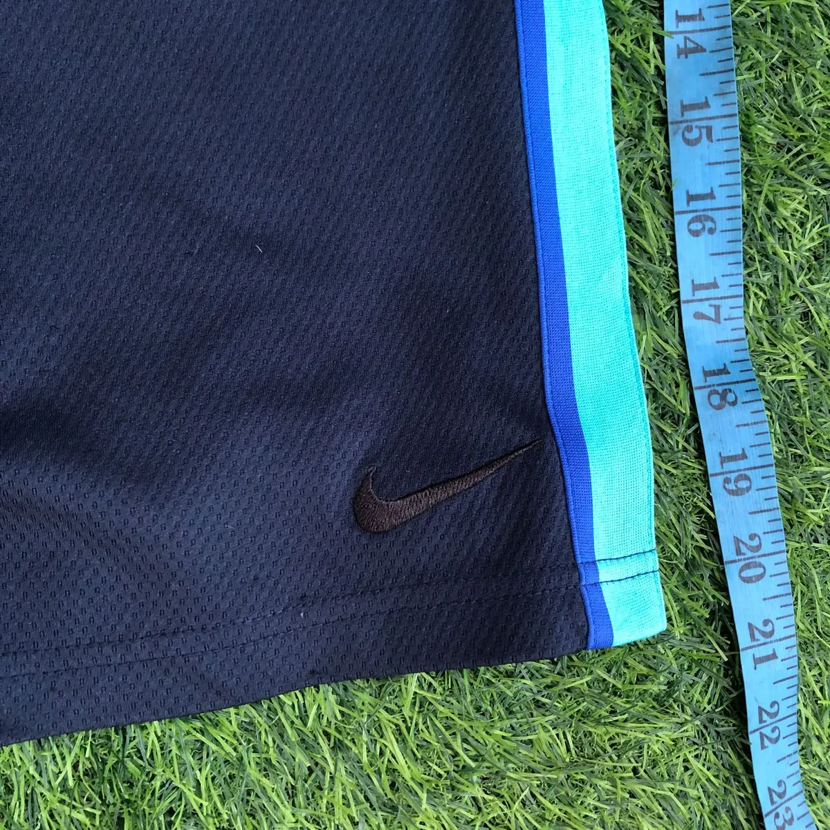 Nike Athletic Shorts Black with Blue Side Stripes