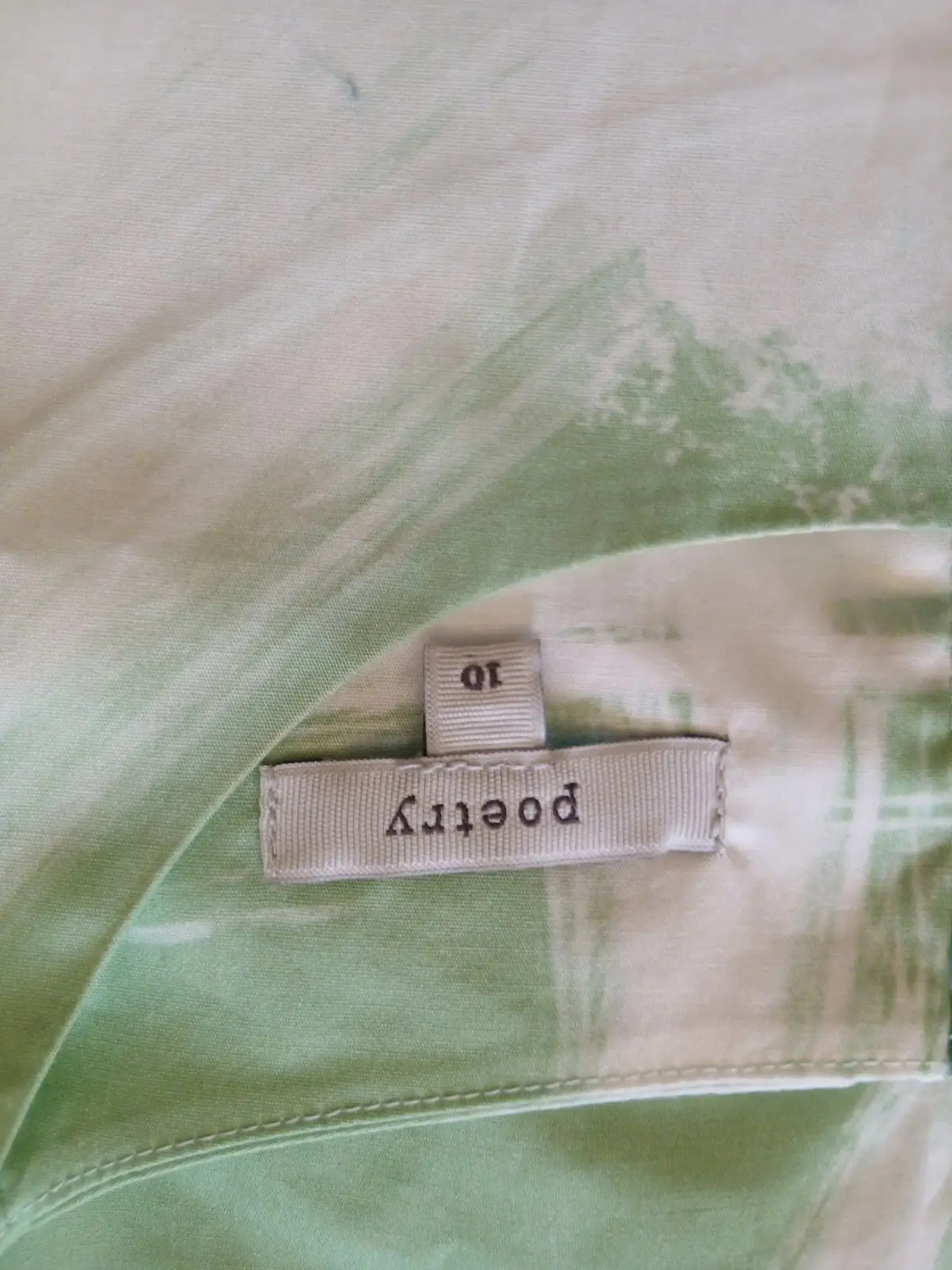 Poetry Green and White Brushstroke Sleeveless Top