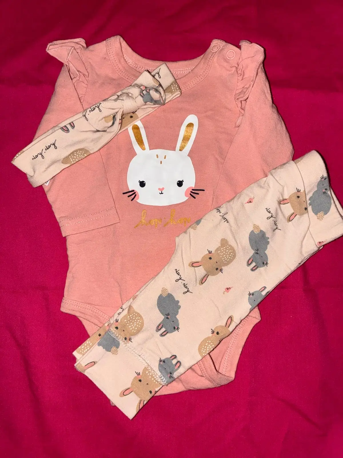 Woolworths Baby Bunny Print Outfit Set